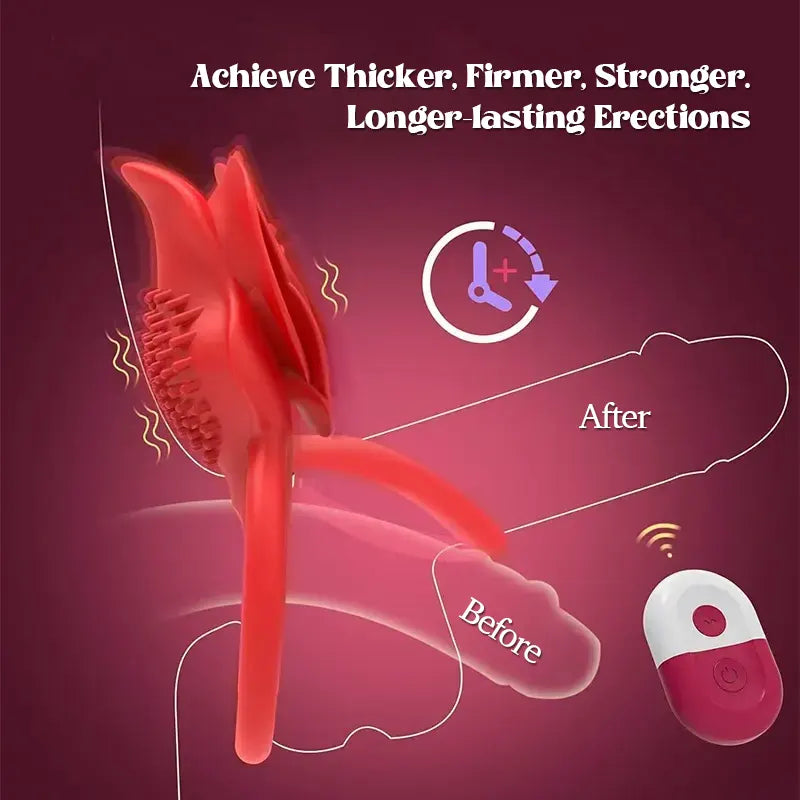 Couple’s Rose-Shaped Vibrating Cock Ring