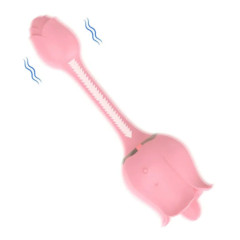 Rose Double Head Pleasure Tongue Vibrator