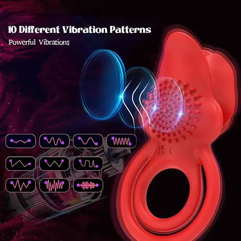Couple’s Rose-Shaped Vibrating Cock Ring