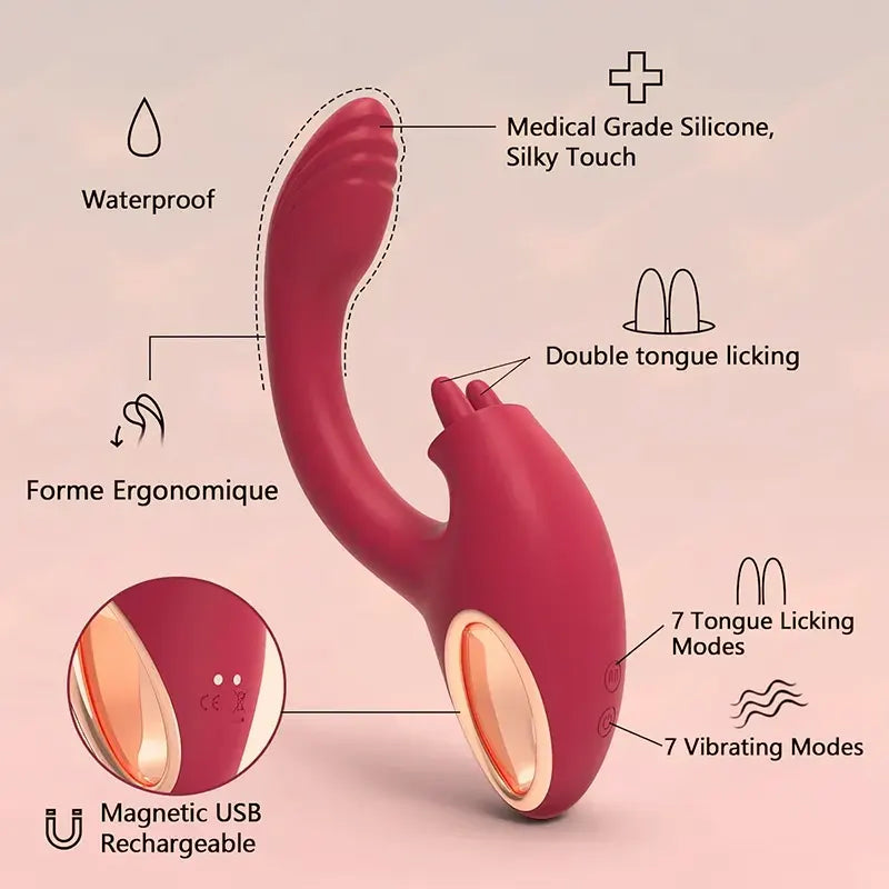 G-Spot & Clit Licking Vibrator
