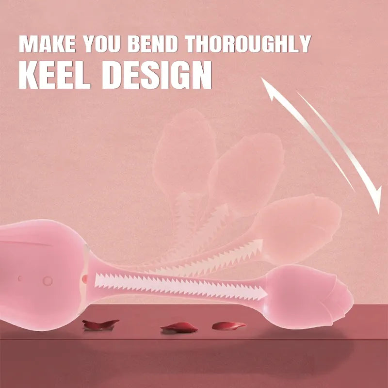 Rose Double Head Pleasure Tongue Vibrator