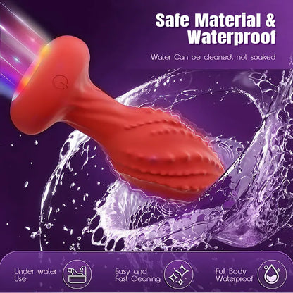 LED Rotating Textured Anal Plug