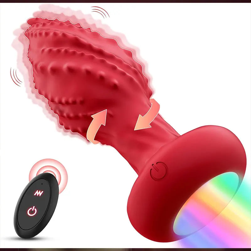 LED Rotating Textured Anal Plug
