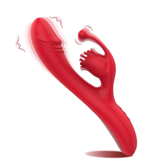 Heated Vibrating Rose Pleasure Dildo