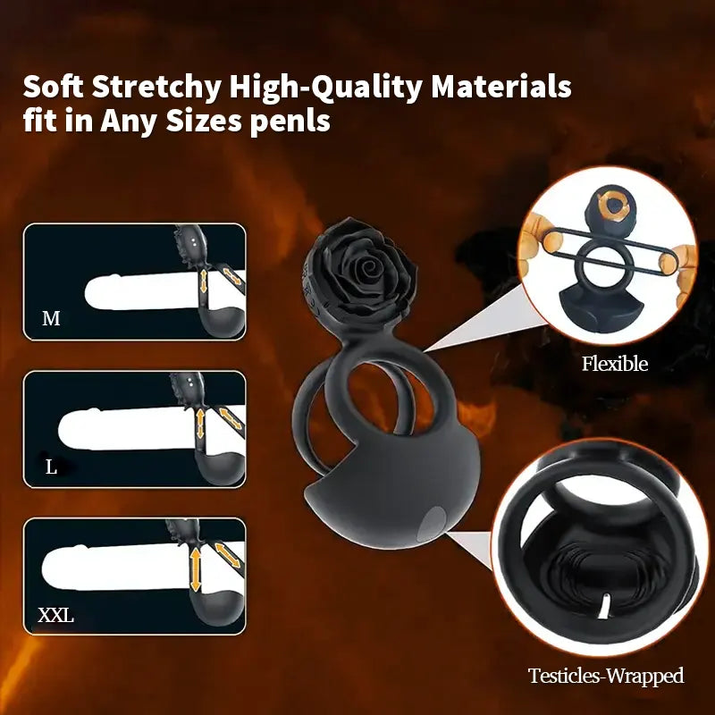 Rose Vibrating Cock Ring – Dual Stimulation for Couples