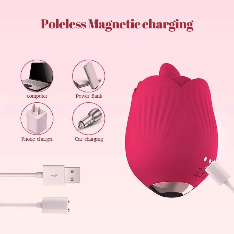 Unforgettable Rose Licking Sucker Vibrator