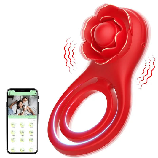 Rose Remote-Controlled Vibrating Cock Ring