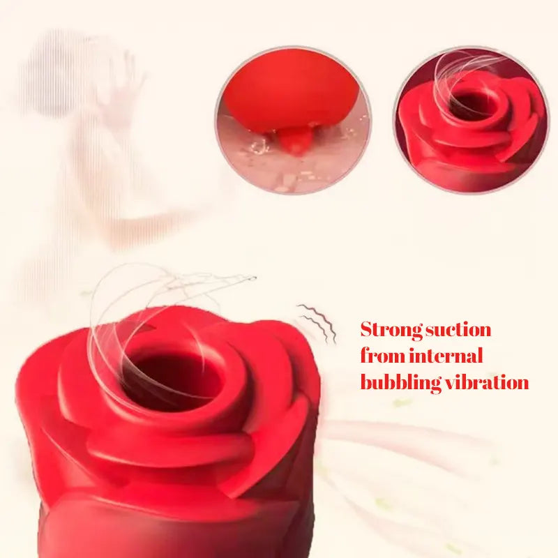 Rose Clitoral Licking & Suction Vibrator
