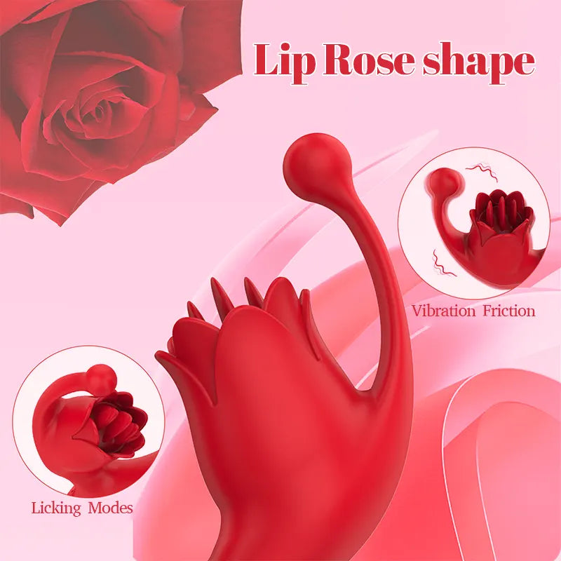 Heated Vibrating Rose Pleasure Dildo