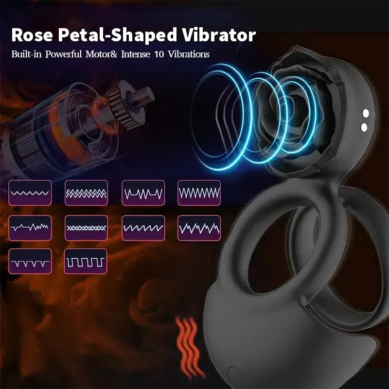 Rose Vibrating Cock Ring – Dual Stimulation for Couples