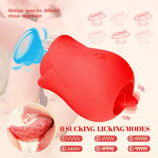 Rose Clitoral Licking & Suction Vibrator