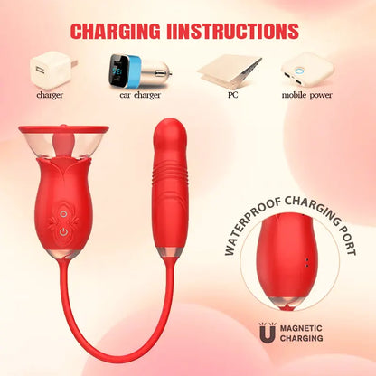 Tongue Rose Vibrating G-spot Toy