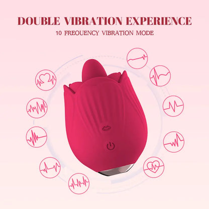 Unforgettable Rose Licking Sucker Vibrator