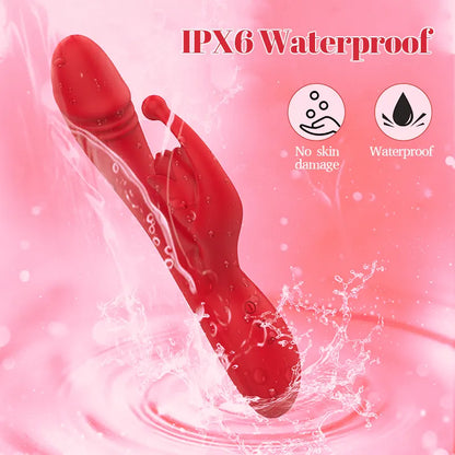 Heated Vibrating Rose Pleasure Dildo