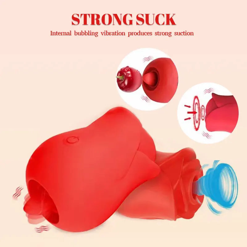 Rose Clitoral Licking & Suction Vibrator