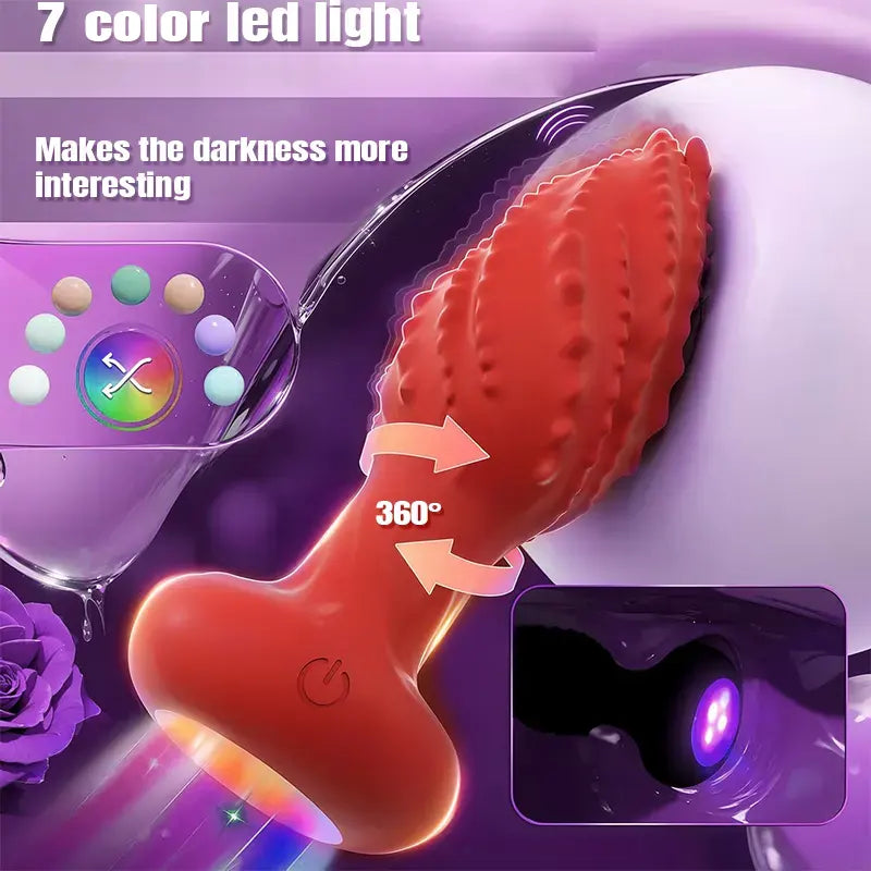 LED Rotating Textured Anal Plug